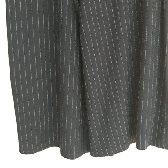 Larry Levine Pants Gaucho Stretch Cropped Wide Leg Pull On Striped Black Sz M - Picture 8 of 8